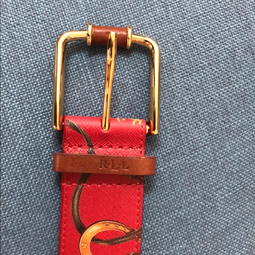 Ralph Lauren horsebit red belt